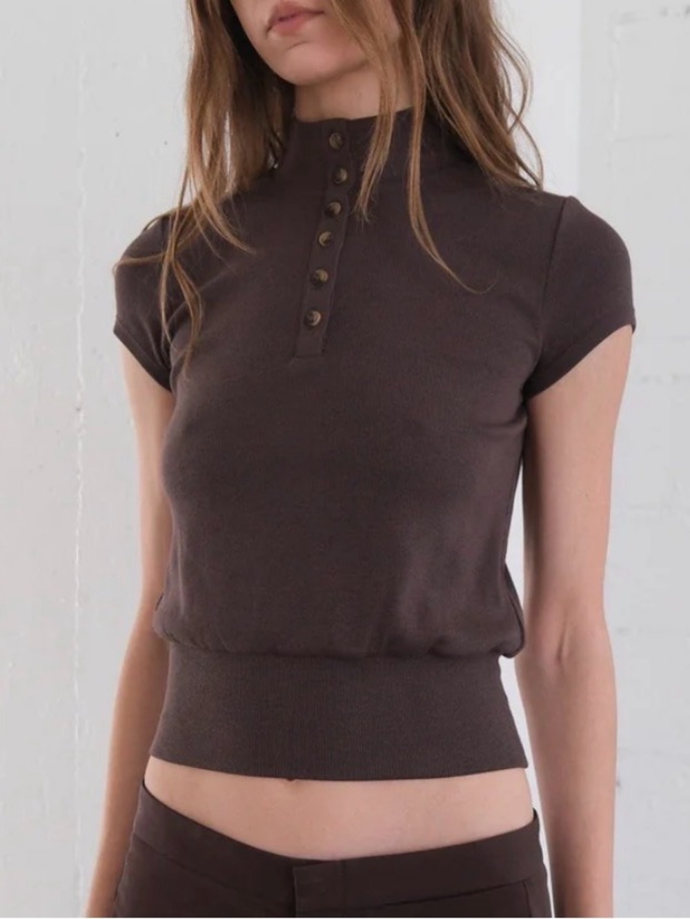 Geel Jasper Top in Ash size S